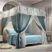 Bed Canopy Mosquito Net for 2m/6.6ft Bed, Luxury Bed Canopy/Bed Curtain for Girls Bedroom Decoration, Stainless Steel Metal Bracket (Color : Style 1, Size : 200x220x200cm)