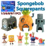 11PCS Fish Tank Ornaments Aquarium Decorations Fish Bowls SpongeBob Squarepant
