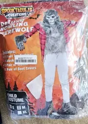New Deluxe Howling Werewolf Costume Child Size Medium 8 To 10 Years Spooktacular