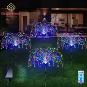 4 Pack Solar Firework Garden Lights 120 LED 8 Modes Waterproof for Patio - Multi