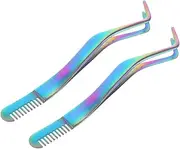 LOORGVEL 2Pcs Makeup Eyelash Tweezers Convenient Small Lash Applicator for Easy False Lash Application Durable Beauty Tool for Creative Eye Makeup