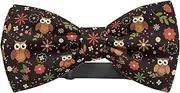 [KAWAMOUSE] Adjustable Pre-tied bow tie for toddler Boys (Owl Cute Owls Pattern) Elegant Cute Bowties for Dogs Cats Pets, Pattern as Shown