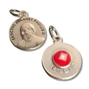 St. John Paul II Pope Ex-Indumentis Relic Medal - Silver-Tone