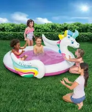 Inflatable Pegasus Outdoor Splash Pool with Rainbow Wings for Kids