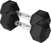 Chrome Grip Encased Hex Dumbbells – Hand Weights with Anti-Slip 10-30 LBS Pair