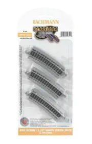 Bachmann E-Z Track 11-1/4" Radius Curve 1/2 Section pkg(6) - N Scale