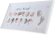 Ciieeo Inkless Print Growth Photo Frame 12 Monthly Milestone Keepsake for Hand Footprint Kit Stylish Nursery Decor