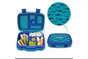 3 x Bentgo Kids Prints Lunch Box Container Storage Shark (Blue/Teal)