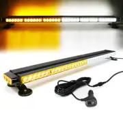 38" LED Strobe Light Bar Rooftop Double Side Emergency Warning Truck Amber/White