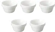 Set of 5, White Stacked Souffle 70, 2.7 x 1.5 inches (6.9 x 3.7 cm) | Souffle Ceramic, Setomonohonpo