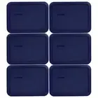 Pyrex 7210-PC 3 Cup Blue Rectangular Storage Lid 6PK for Glass Dish New