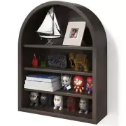 Vintage Arched Wall Shelf - Adjustable Shadow Box with Shelves, Boho Crystal