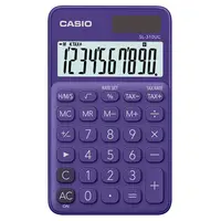 在飛比找PChome24h購物優惠-【CASIO 】10位元浪漫馬卡龍口袋型計算機-葡萄紫 (S