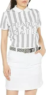 PEARLY GATES(パーリーゲイツ) Parly Gates 055-3160208 Women's Short Sleeve Polo Shirt, Absorbent, Quick Drying, Long Pattern, Golf