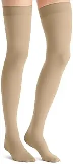 JOBST Opaque Compression Stockings, 20-30 mmHg, Thigh High, Silicone Dot Band, Closed Toe, Natural, Medium