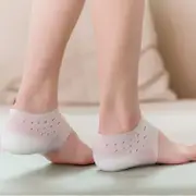 Invisible Height Increase Silicone Socks Gel Heel Pads Orthopedic Arch Support Heel Cushion Insoles Foot Massage Pad Unisex white 5.5CM