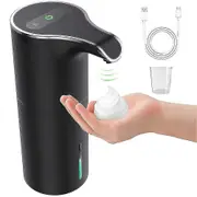 Automatic Soap Dispenser Black, Foam Soap Dispenser Rechargeable Non-contact Automatic Soap Dispens-FCY