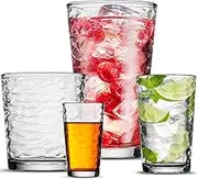 Biscayne Glassware Set, 24-Piece, Mixed Sizes with Cooler, DOF, Juice and Shot Glasses