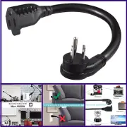 [1 Pack] Flat Plug Short Power Extension Cord -6inch Black Low Profile Flat Head