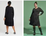 Virtuelle by Taking Shape Mini Rib Tiered Dress Black Size 16-18 NWT RRP $119.95