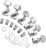 Vaguelly Metal Guitar Tuning Pegs Machine Heads for Folk Bass Durable High Grade Metal Keys for Improved Sound and String Fixation Replacement Tuners for Acoustic Guitars Silver