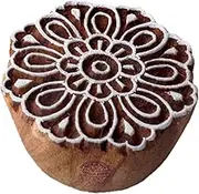 Henna Wooden Stamps Flower Round Pattern Printing Blocks