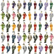 croch 48pcs 1:25 G Scale Model Train Sitting Figures, Assorted Colour, 4 Poses