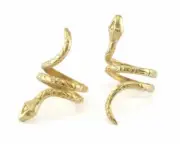 Wrap Ring Animal Snake Adjustable Raw brass 17mm - 18.5 mm 6.5US - 8US size 4003