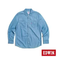 在飛比找momo購物網優惠-【EDWIN】男裝 西部式長袖牛仔襯衫(漂淺藍)