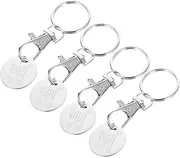 [Gadpiparty] 4Pcs Shopping Trolley Token Keychain Portable Key Rings for Supermarket Carts Removable Shopping Trolley Tokens Practical Keyring Pendant for Shopping Convenience