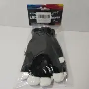 Light Up LED Glove Finger Mittens Pair of Glow Rave 6 Modes Flashing Fingertips