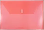 JAM PAPER Plastic Envelopes with Hook & Loop Closure - Legal Booklet - 9 3/4 x 14 1/2 - Red - 12/Pack