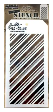 Tim Holtz Layering Stencil Mint Diagonal Line Stripes Patterns Art Mixed Media