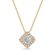 0.5 CT. T.W. Princess-Cut Natural Diamond Tilted Frame Pendant in 10K Yellow Gold