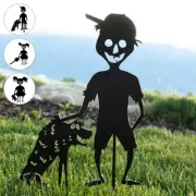 Metal Scare Children Silhouette Little Devil Garden Pile Outdoor Lawn xiqih