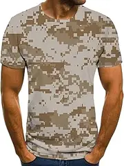 [Maiyifu-GJ] Mens Thin Ice Camouflage Top Quick Drying Crewneck Vintage Shirt Moisture-Wicking Performance Bodybuilding Fitness T-Shirts