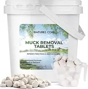 Nature's Core Natural Pond Muck Remover, Cleans & Clears Away Muck & Sludge, Easy to Use Bacteria & Enzyme Tablets, Safe for The Environment, Treats 1,500 Sq Ft, 3 Month Supply, 16 Scoops, 8 lb