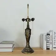 Tiffany Style Table Lamp Base Replacement Only, Vintage Resin Rose Flower Base Replacement, 2-Light Base Replacement Fit for 16-Inch Stained Glass Lampshades KeYJ