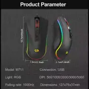 COBRA M711 RGB USB Wired Gaming Mouse 12400 DPI 9 Buttons Mice Programm