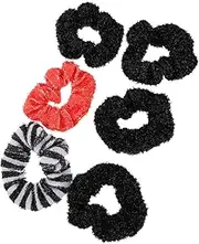 Beavorty 6pcs Halloween Hair Glitters Curly Headbands Accessories for Women Elastic Hair Ropes Random Color