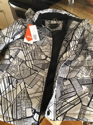 OTU Men's Ski/Snowboarding Jacket Warm with Hood New with Tags Size M White/Blac