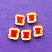 5 Jelly Charms Cute Peanut Butter and Jelly Polymer Clay - E265