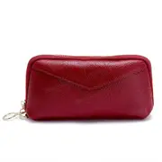 Women Leather Clutch Bag Zipper Long Wallet Two Fold Purse