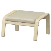 POÄNG footstool, birch veneer/Glose eggshell