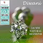 2.8mm Real i Diamond Solitaire Nose Lip Labret Monroe Screw Stud Piercing Ring