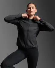Aero Jacket, 2XU, L, Black/Silver Reflective, Female