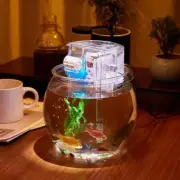 Aquarium Small Fish Tank with Filter and Light Break-Resistant Plastic Fish Tank