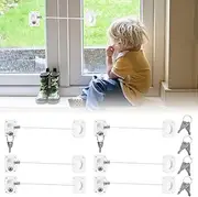 10/6Pcs Freezer Lock Child Proof Refrigerator Lock with Key Self Adhesive Fridge Lock Combo Child Safe Freezer Door Lock Refrigerator Lock for Cabinets Drawers Ovens Washing Machines US(white)