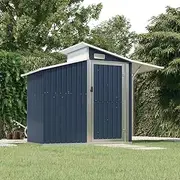 Garden Storage Shed, Outdoor Storage Shed Tool Store Cabinet Garden Shed Anthracite 270x130x208.5 cm Galvanised Steel