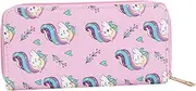 [FOMIYES] Lovely Unicorn Pattern Long Wallet Leather Purse with Cash Compartments for Ladies Design for School Shopping and Daily Use